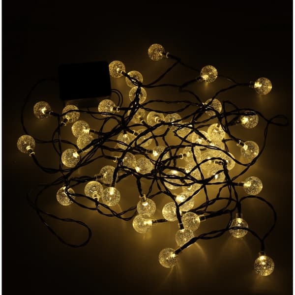 Solcelle-lyskæde 7 m 50 LED varm hvid IP65 8 tilstande skumringssensor