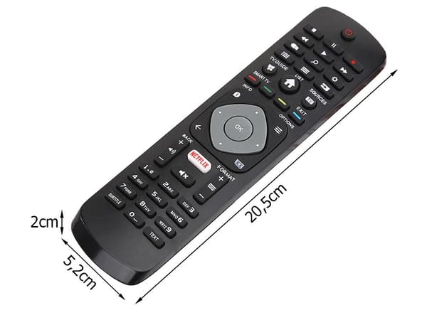 Universal fjernbetjening til Philips TV, sort, 20,5 cm
