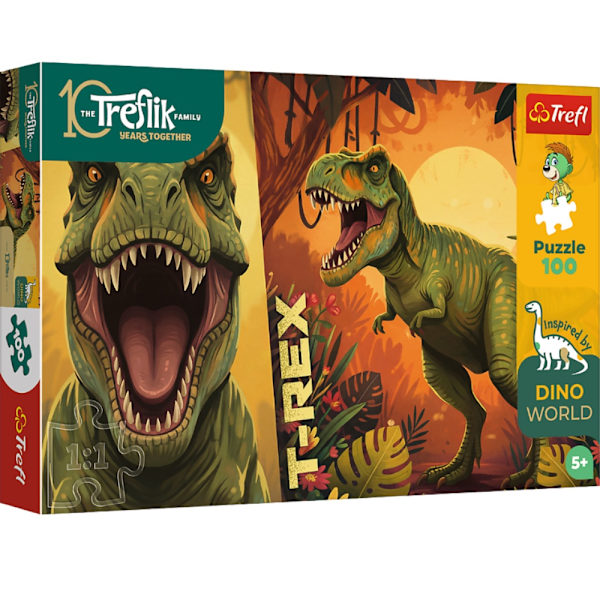 Pussel 100 bitar dinosaurier Dino World för barn