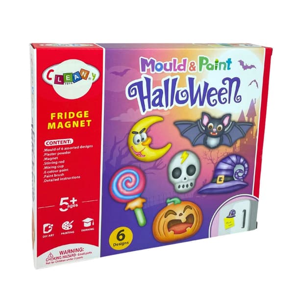 DIY-hobbykit Halloween-magneter i gips med 6 farver og forme
