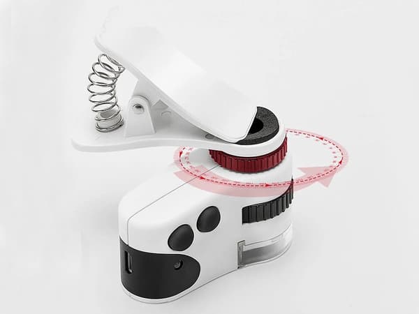Mobiilimikroskooppi 60x puhelimeen LED/UV-lampulla + kotelo