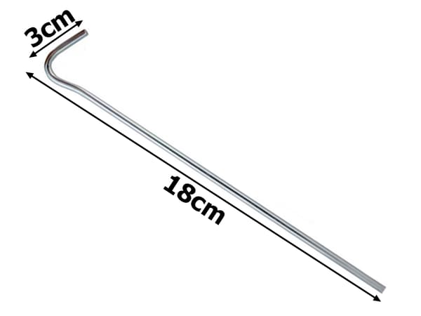 Teltpæle i stål 18 cm 20-pak sølv