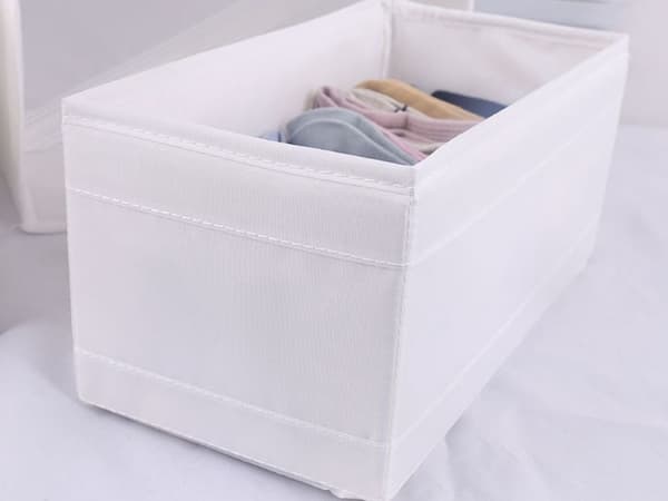 Opbevaringsorganisator til undertøj/strømper 28x14x13 cm polyester hvid