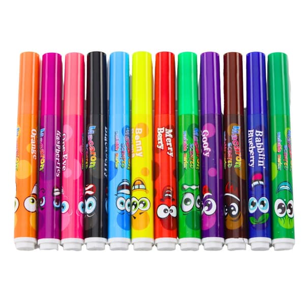 Doftande tuschpennor 12-pack vattenbaserat giftfritt bläck