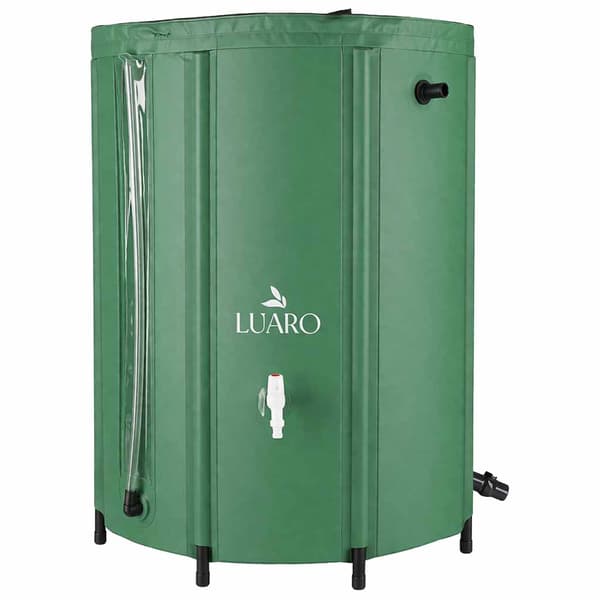 Fällbar regnvattenbehållare 500L PVC med kran och lock 100x78 cm