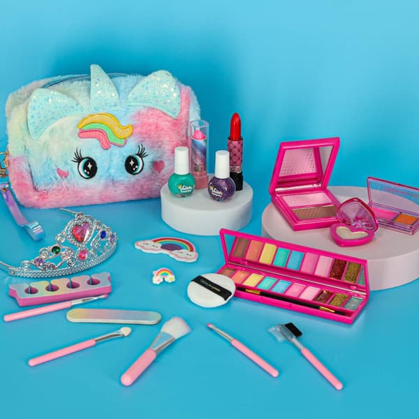 Makeupset för barn 22 delar med unicorn-kosmetikväska, 5+