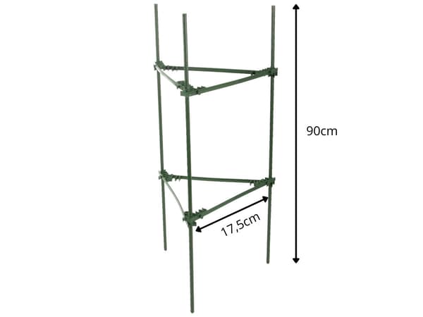 Triangulärt växtstöd i plast 90 cm, grön 1-pack