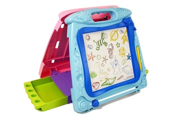 Dubbelsidig ritbräda för barn med whiteboardpennor och stylus