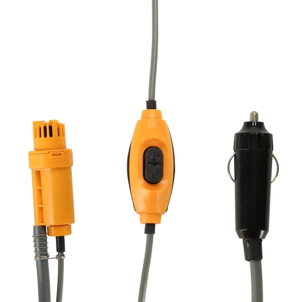 Bærbar campingbruser 12V til cigarettænderstik med pumpe, 5 m kabel