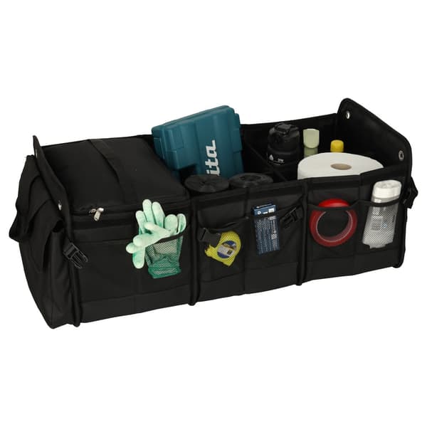 Bagageorganisator til bil med køletaske 100L foldbar sort Black