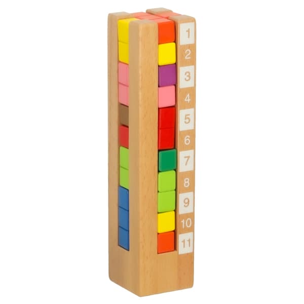 Montessori træpusletårn med klodser 13 dele, 3 sværhedsgrader