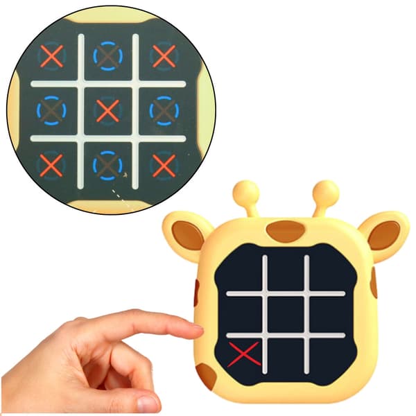 Elektroniskt spel 3-i-1 Tic Tac Toe/Parspel/Memory Girafftema