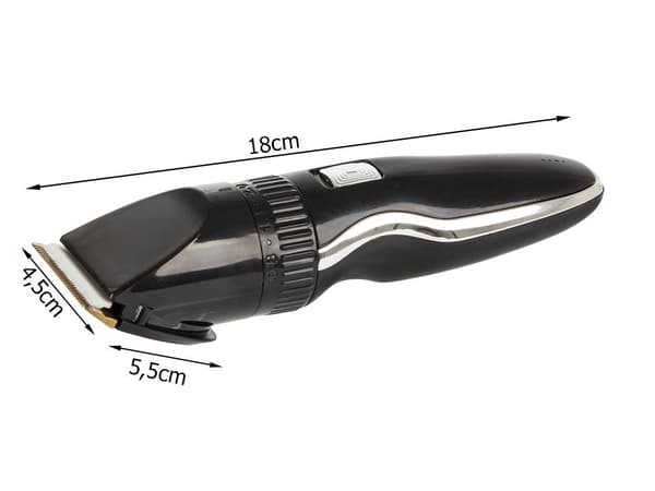 Kæledyrsklipper hund/kat USB-opladning sort 4 kamme 3-12 mm