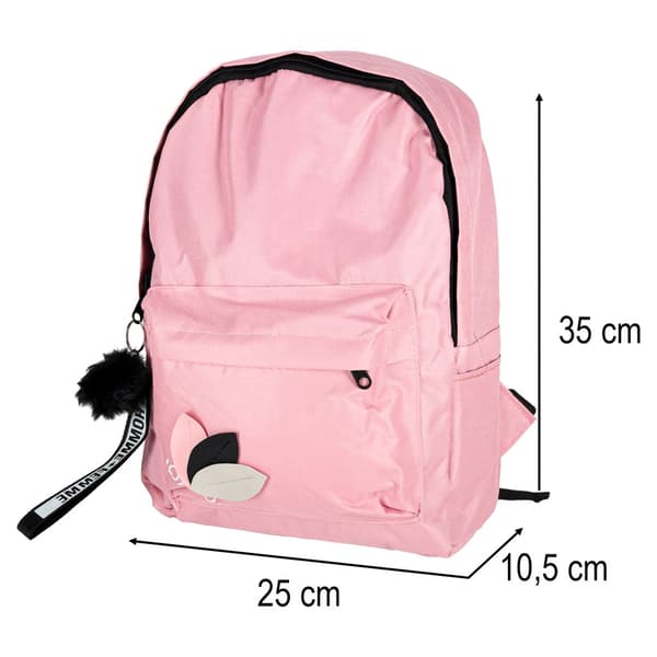 Koulureppu vaaleanpunainen 9 l polyesteri 600D 35 cm avaimenperällä Pink