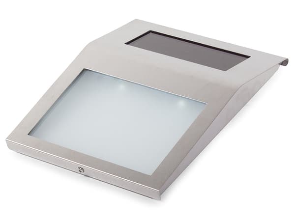 Solcelledrevet husnummerskilt rustfrit stål 18x20 cm LED