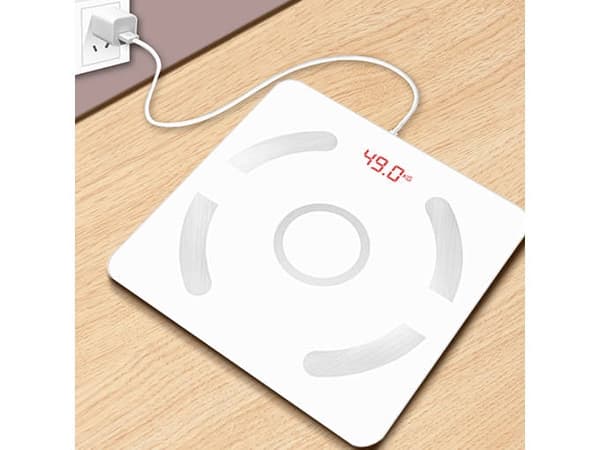 Digitaalinen kylpyhuonevaaka Bluetooth 180 kg kehon mittaukseen, valkoinen, Android/iOS
