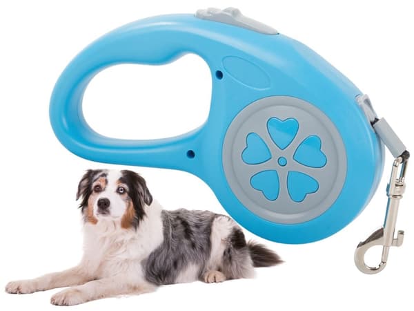 Automatisk hundesnor 5 m med lås og bremse, til små/mellemstore