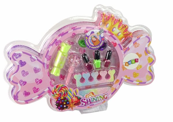 Makeup- og neglesæt til børn 3+ i slikform, 3 neglelakker, 2 lipgloss
