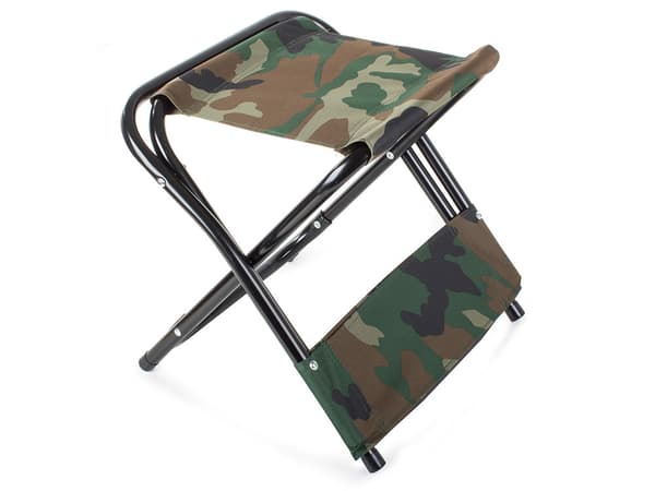 Sammenklappelig fiskestol/campingstol med ryglæn camouflage 64 cm
