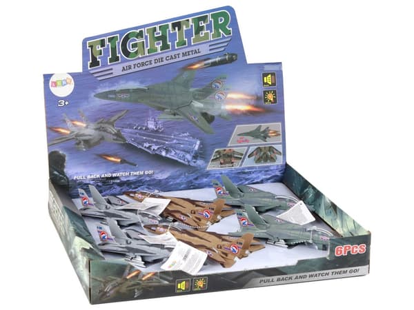 Militært legetøjsfly 20 cm med lys & lyd, camouflage, 3+ år