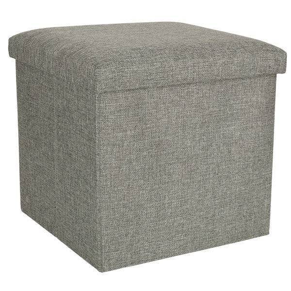 Fällbar förvaringspuff 38x38x38 cm grå polyester max 100 kg