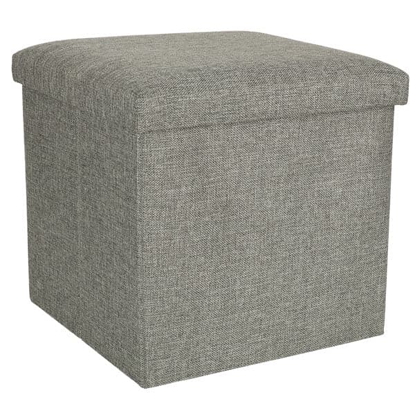 Sammenklappelig opbevaringspuf 38x38x38 cm grå polyester max 100 kg