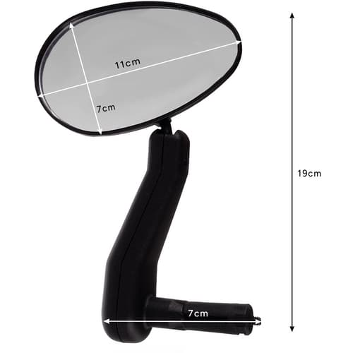 Pyörän peili vasen musta 19x7 cm yleiskiinnitys ohjaustankoon