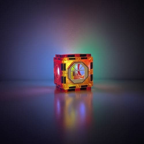 Magnetiska byggblock 3D kulbana 110 delar med LED, 3+ år