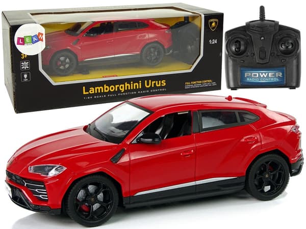 Fjernstyret bil Lamborghini Urus 1:24 rød 2.4 GHz med lys