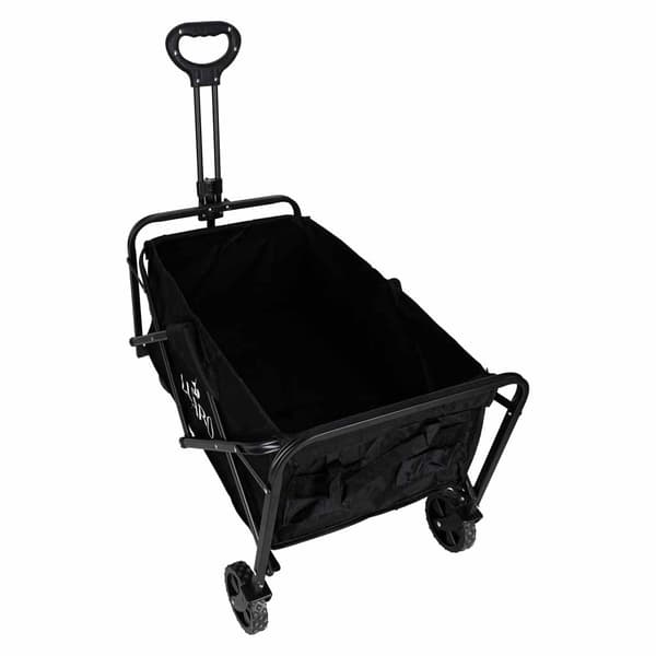 Sammenklappelig transportvogn 100L 100 kg med brede hjul sort