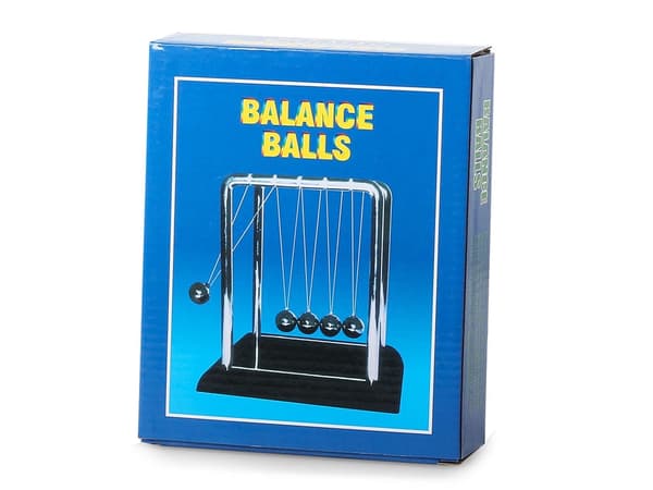 Newtons pendul 5 kugler skrivebordsmodel højde 18 cm
