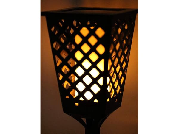 Solcellsfackla LED med flamljus och skymningssensor IP65 59–107 cm