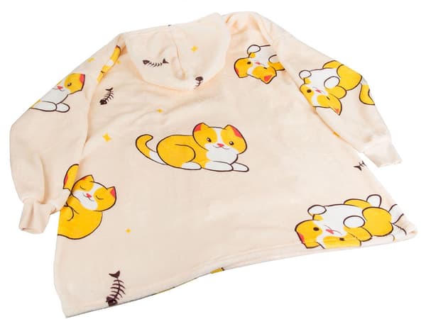 Torkkupeittomainen huppari teddyfleece oversize one size