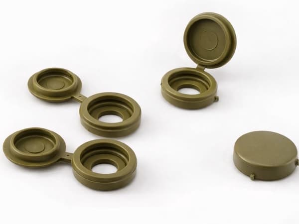 Skruvskydd låsbara plast guld 13 mm 100-pack för skruvhuvuden