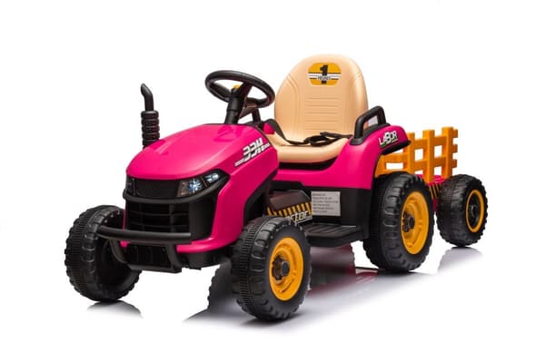 Batteridrevet legetraktor til børn rosa BBH-030