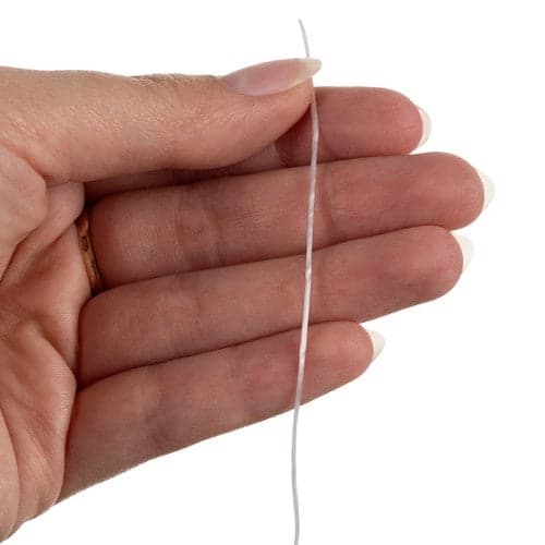 Elastinen korujen nauha 1 mm 40 m rullassa valkoinen kumi