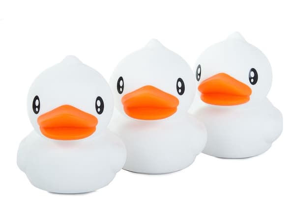 Natlampe til børn and i silikone RGB touch, genopladelig USB hvid