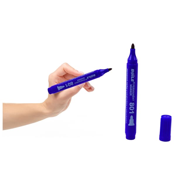 Permanent marker blå vattenfast 2,5–4,5 mm spets för plast/metal/glas