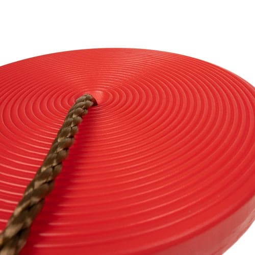 Rund barnhängmatta disk röd 50 kg max, justerbart rep 100–175 cm