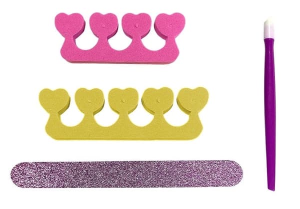 Nagellackset för barn med nageltorkare, 3 lack + 3 glitter, 3+ år