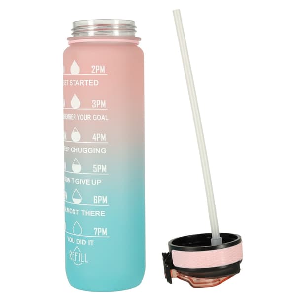 Vesipullo 1L Tritan BPA-vapaa pillillä ja lukolla, sininen Multicolor