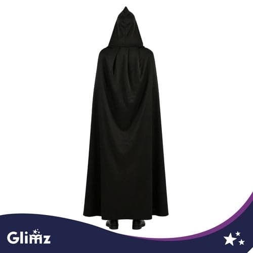 Dubbel-sidig cape 175 cm svart/röd i polyester för maskerad 1-pack