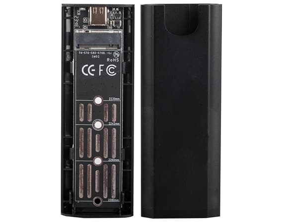 M.2 SATA NGFF SSD-kabinet USB 3.1/USB-C til 2230-2280 sort