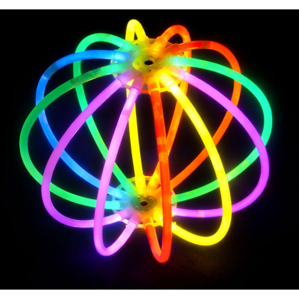 Glow stick-bold 12-pack 20 cm foldbar med koblingselementer