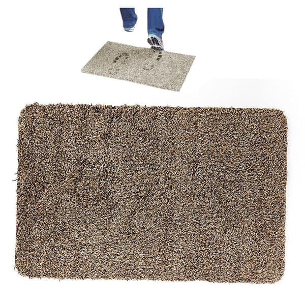 Entrématta 70 x 46 cm mikrofiber/bomull brun halkfri PVC baksida