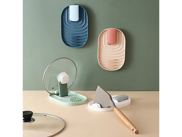 Bestikholder og lågholder plast hvid til 4 skeer 18 cm
