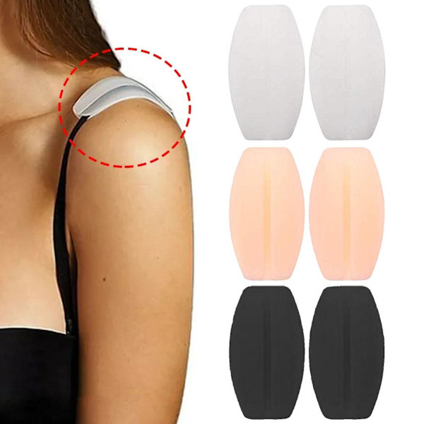 2 st underkläder axelkuddar silikon bh-band anti-halk mjuka black one size