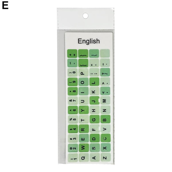 Laptop engelskt tangentbordsdekal Macaron Color Button Sticker Des Simple green One-size