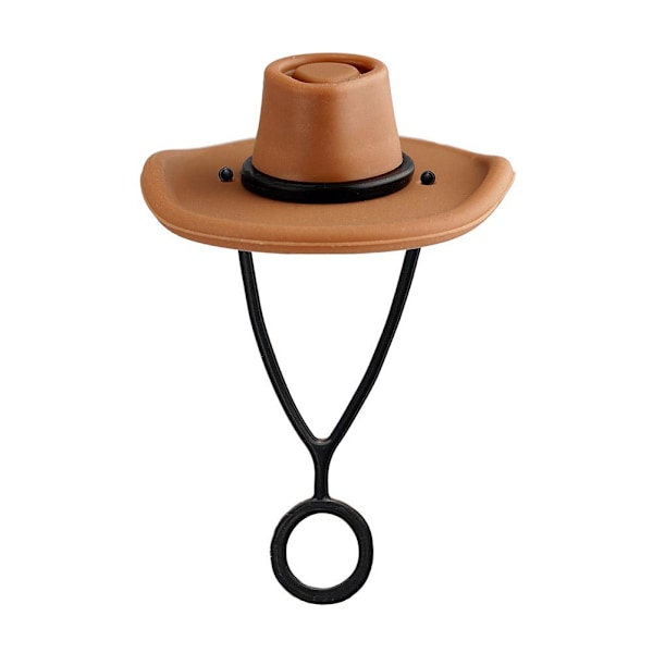 Sugrörsskydd, Silikonsugrörstopp, Silikon Cowboyhatt Sugrör brown one-size