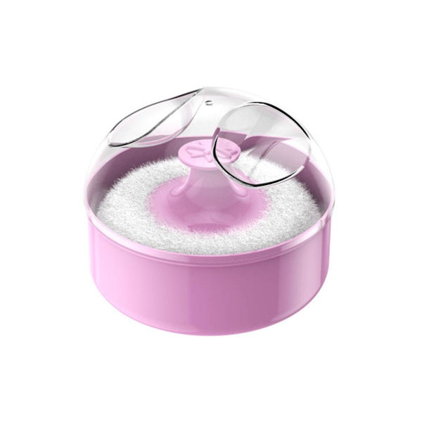 Talkpuder Puff med Box Fodral Behållare Baby Mjuk Ansikte Kropp Puff Puder Z6U2 Pink 1set